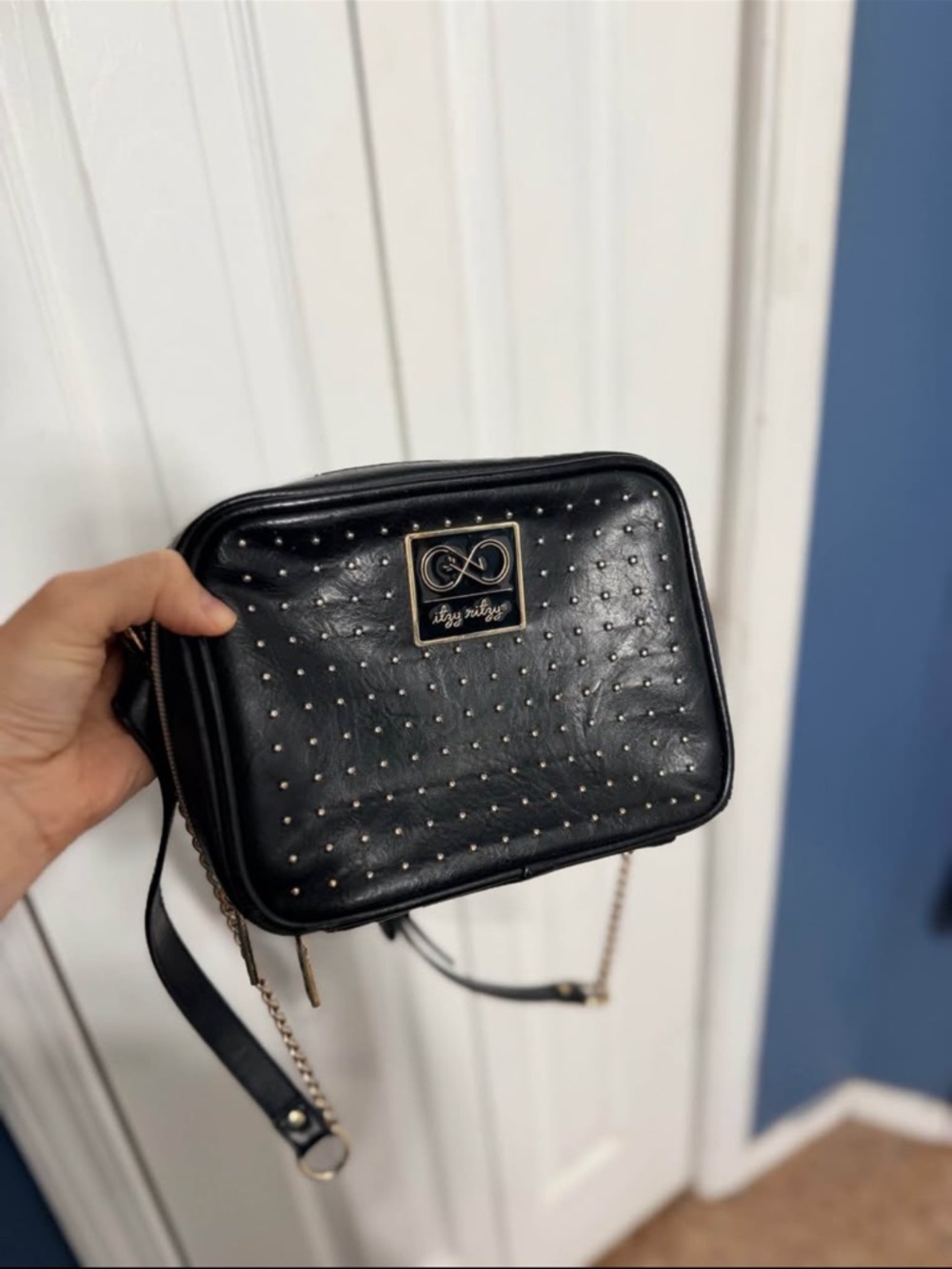 Black Studded Crossbody Bag